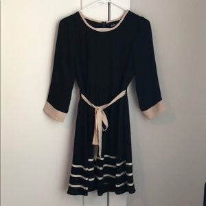 Black and cream Fabrik tie dress